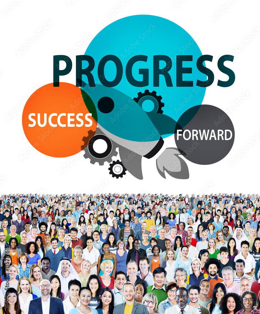 Poster progress growth development improvement concept