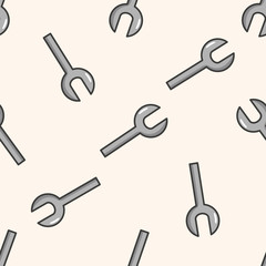 work tool wrench , cartoon seamless pattern background