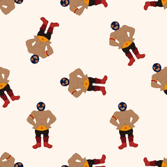 Wrestler , cartoon seamless pattern background