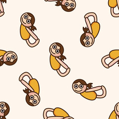 yoga , cartoon seamless pattern background