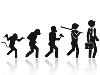 Evolution of the man Stick Figure Pictogram Icon