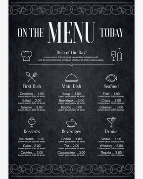 Retro restaurant menu design