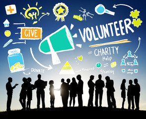 Volunteer Charity Help Sharing Giving Donate Assisting Concept
