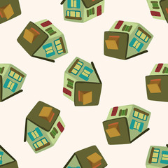 Building house , cartoon seamless pattern background