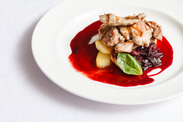 meat with mashed potato