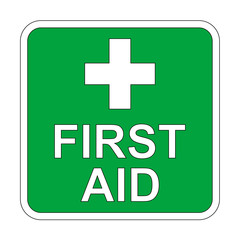 Icono sanidad FIRST AID fondo verde