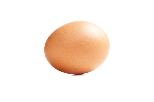 Brown Chicken Egg Isolated on White Background.