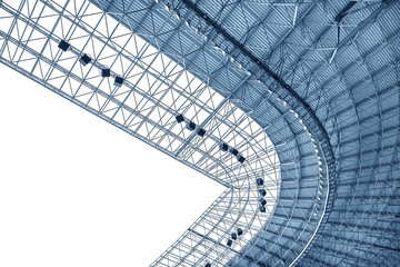 Construction of the stadium roof.