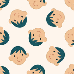 people character , cartoon seamless pattern background