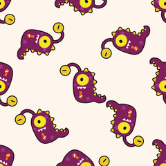 monster cartoon , cartoon seamless pattern background
