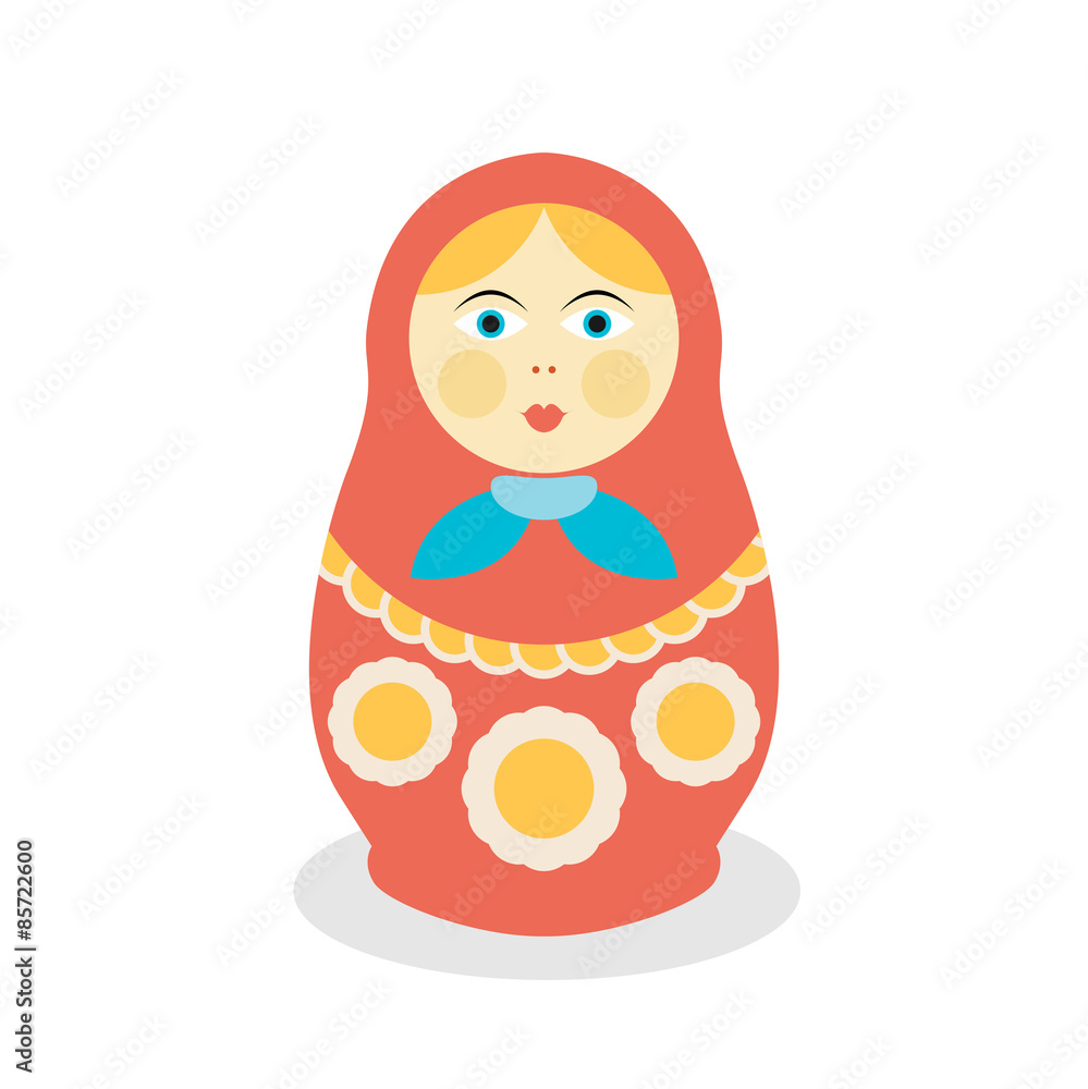 Wall mural Russian Dolls Matrioshka. Flat style