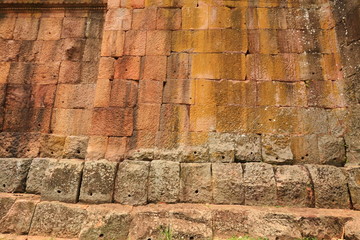 The Wall of Prasat Hin Phanom Rung castle