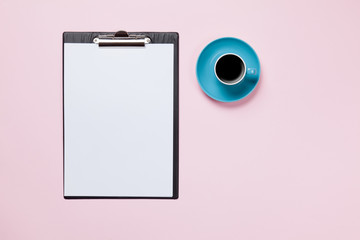 business board and cup of coffee