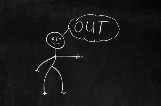 Dark chalkboard with a pegman and strong anger emotion