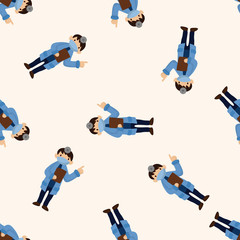 people theme doctor , cartoon seamless pattern background