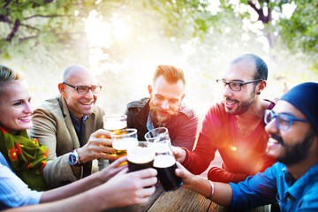 Fototapeta na wymiar Diverse People Friends Hanging Out Drinking Concept