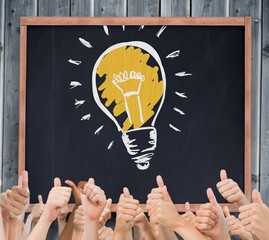 Composite image of hands giving thumbs up 