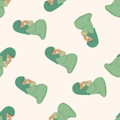 pastor and nun , cartoon seamless pattern background