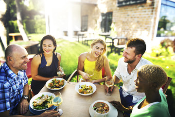 Group Friends Chilling Talking Holiday Concept