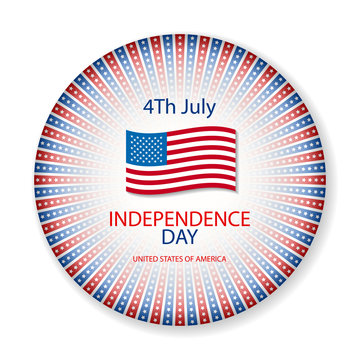 Independence day American signs hanging with chain, vector illustration