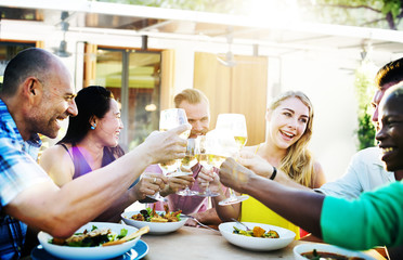 Diverse People Friends Hanging Out Drinking Concept