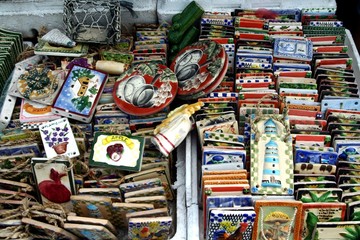 Ornamental and decorative ceramic tiles sold at a store in Dapitan Arcade in Manila, Philippines