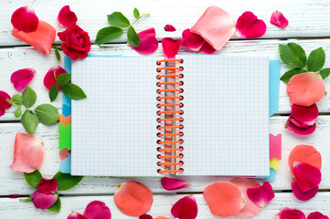 Romantic notepad background