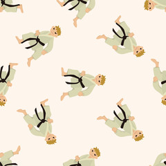 Taekwondo , cartoon seamless pattern background