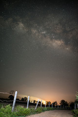 Milky Way and road in thailand