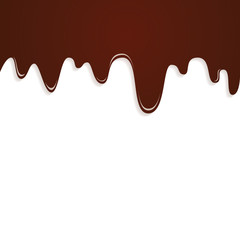 Background of dripping melted rich brown milk chocolate, Vector background