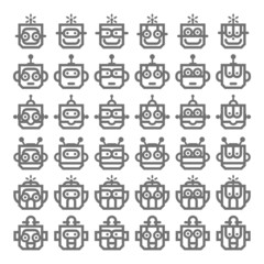 Logo Robot Head Silver Technology Icon Symbol