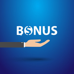 Business hand pointing bonus concept, vector