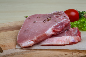 Raw pork steak