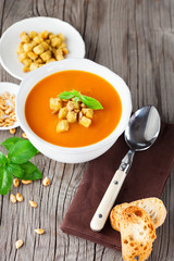 Pumpkin soup with pumpkin Seeds