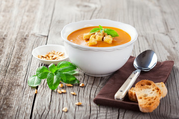 Pumpkin soup with pumpkin Seeds