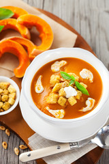 Pumpkin soup with pumpkin Seeds