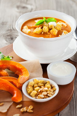 Pumpkin soup with pumpkin Seeds