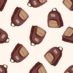 travel bag , cartoon seamless pattern background