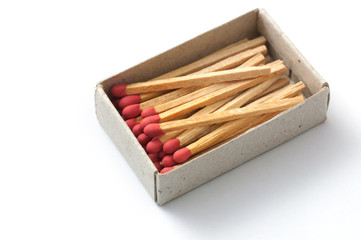 Matches on white background