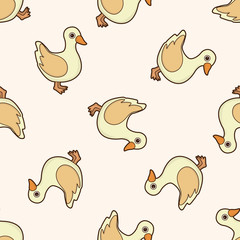 animal duck cartoon , cartoon seamless pattern background