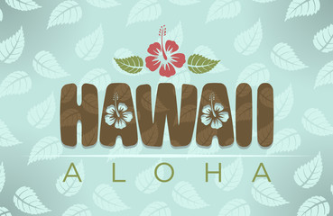 Vector illustration of Hawaii and aloha word © Elisanth