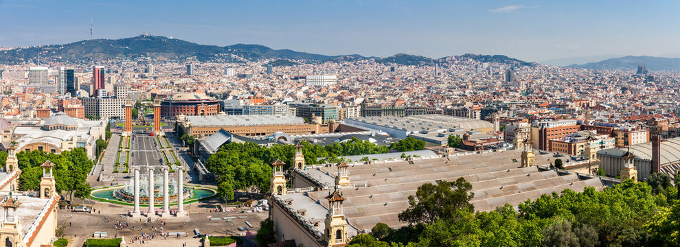  Aerial View Of Barcelona From Montjuic Hill