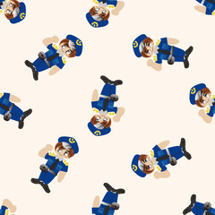 policeman , cartoon seamless pattern background
