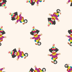 circus clown , cartoon seamless pattern background