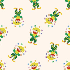 circus clown , cartoon seamless pattern background