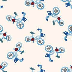 transportation bike , cartoon seamless pattern background