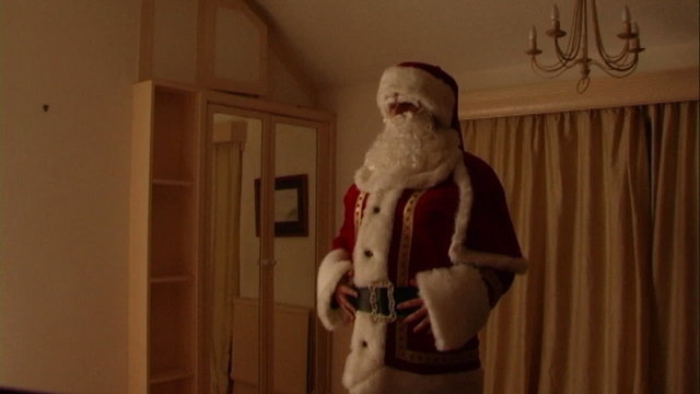 Father Christmas with Christmas stockings.
