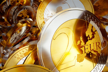 Euro coins background illustration