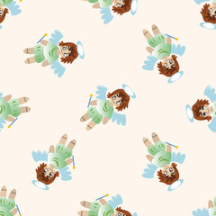 angel , cartoon seamless pattern background