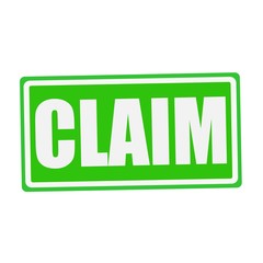 CLAIM  white stamp text on green